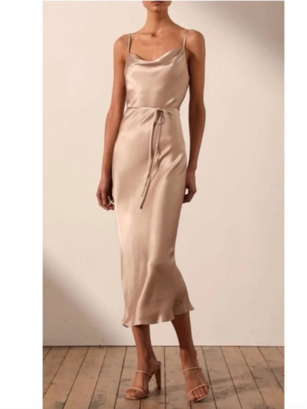 Shona Joy La Lune Bias Cowl Neck Midi Dress